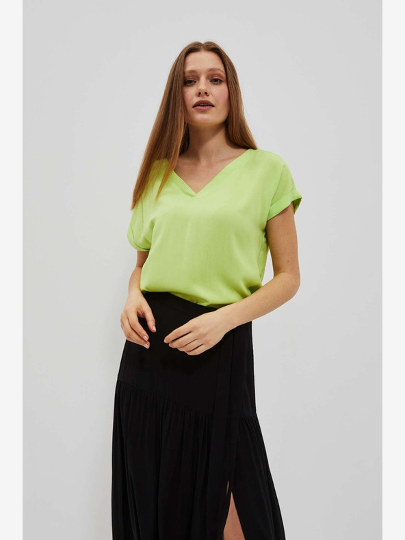 Moodo Moodo zelena majica s V izrezom