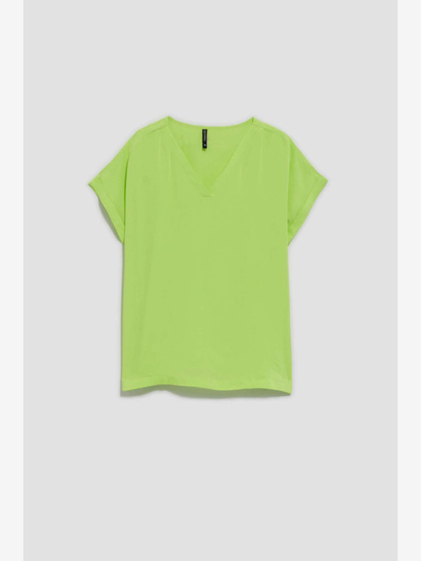 Moodo Moodo zelena majica s V izrezom