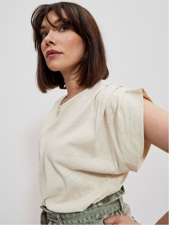 Moodo Moodo krem ​​ženska majica