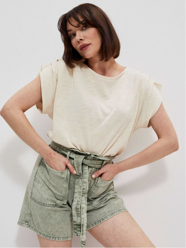 Moodo Moodo krem ​​ženska majica