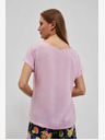 Moodo Moodo roza majica s V izrezom