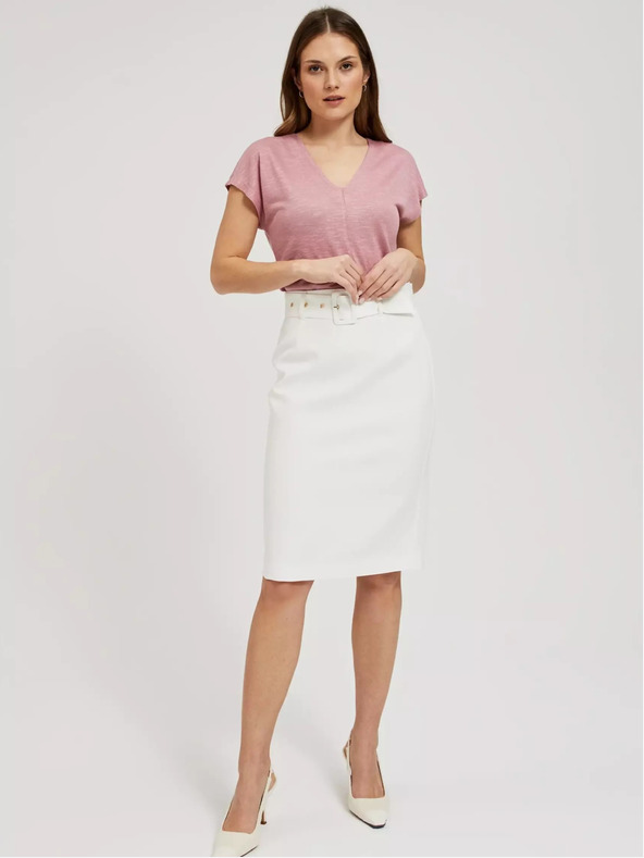 Moodo Moodo roza majica s V izrezom