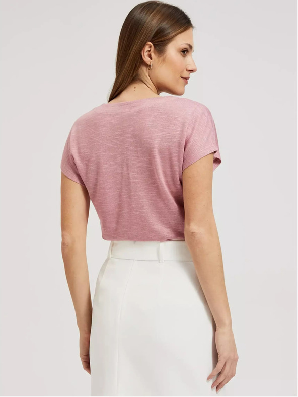 Moodo Moodo roza majica s V izrezom