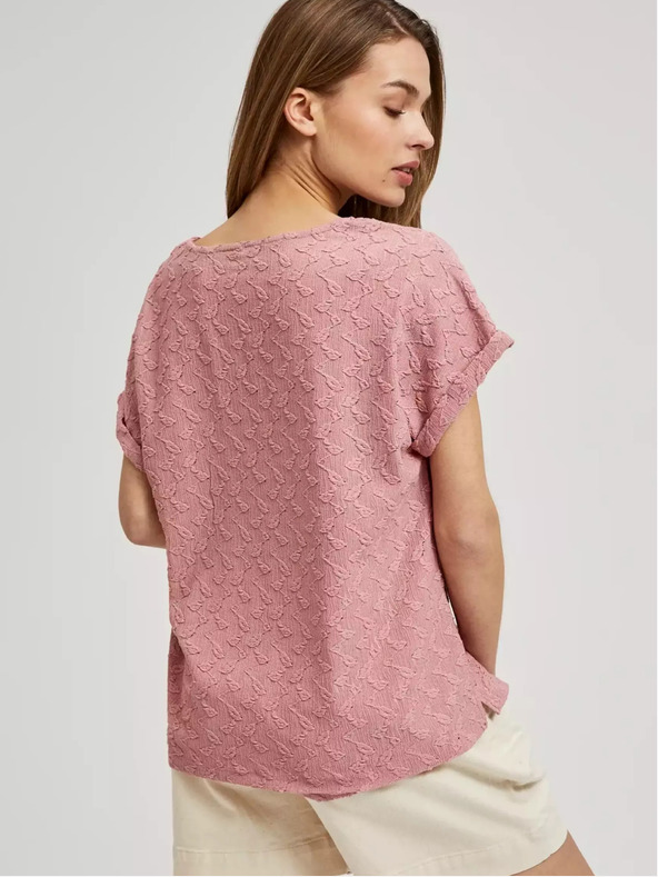 Moodo Moodo majica kratkih rukava s ružičastim uzorkom