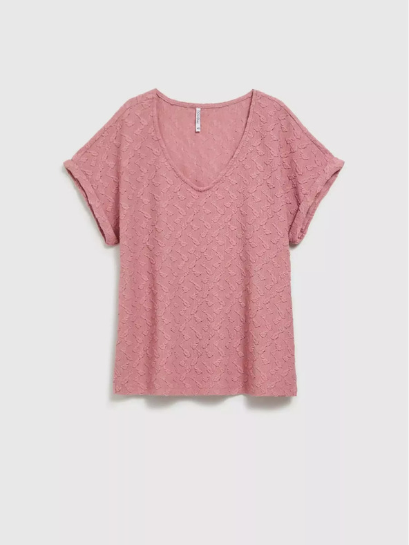 Moodo Moodo majica kratkih rukava s ružičastim uzorkom