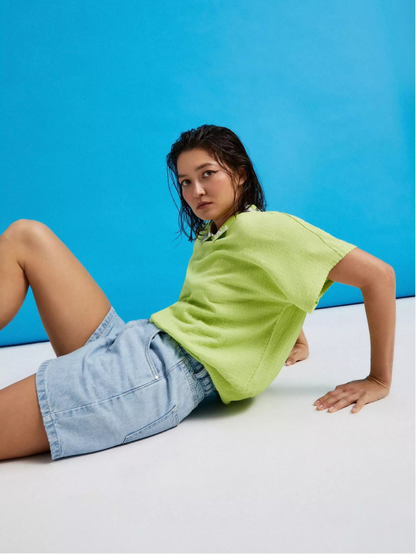 Moodo Moodo zelena majica s okruglim izrezom