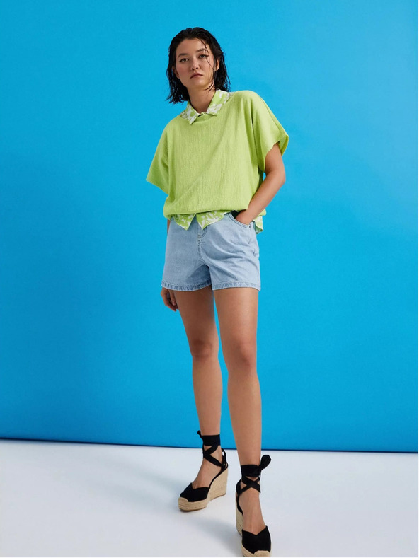 Moodo Moodo zelena majica s okruglim izrezom