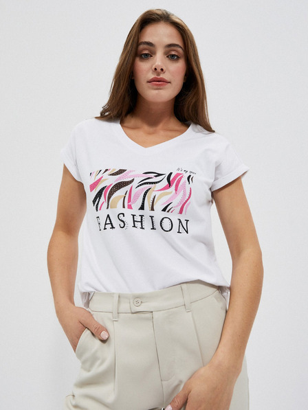 Moodo Bijela ženska majica s Moodo printom