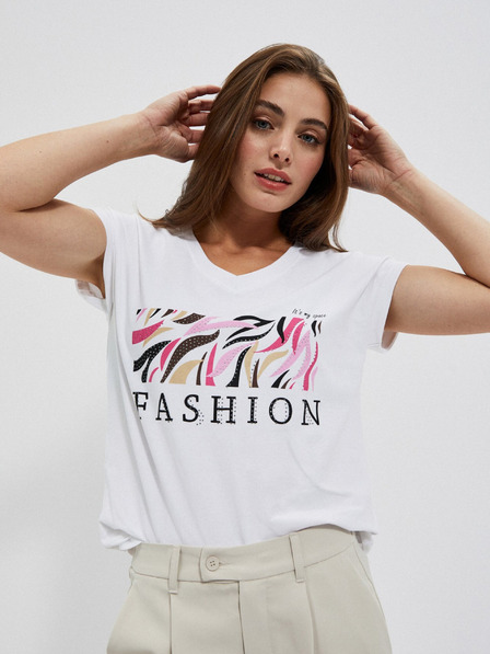 Moodo Bijela ženska majica s Moodo printom