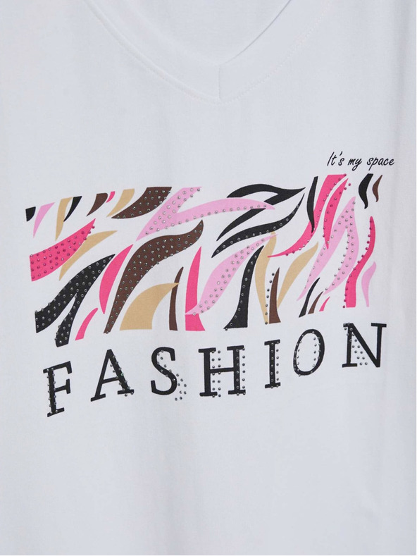 Moodo Bijela ženska majica s Moodo printom