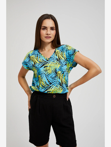 Moodo Moodo tirkizna majica s uzorkom