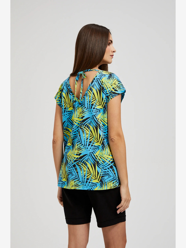 Moodo Moodo tirkizna majica s uzorkom