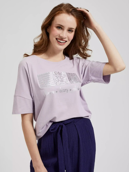 Moodo Moodo svijetloljubičasta majica sa šljokicama