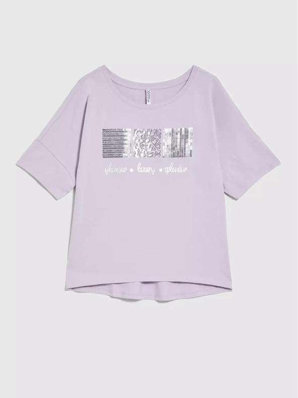 Moodo Moodo svijetloljubičasta majica sa šljokicama