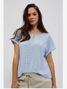 Moodo Svijetloplava majica kratkih rukava Moodo s ažurom