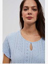 Moodo Svijetloplava majica kratkih rukava Moodo s ažurom