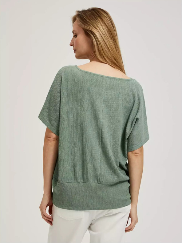 Moodo Moodo zelena majica s okruglim izrezom