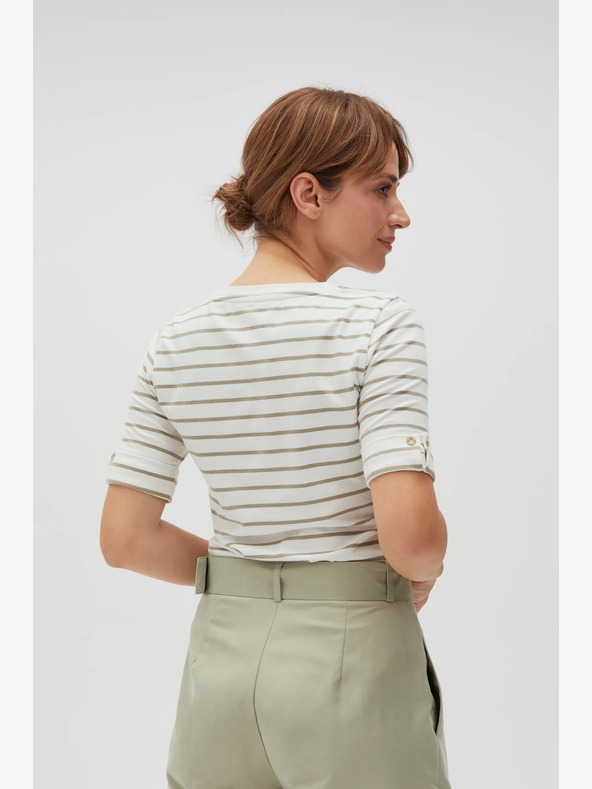 Moodo Zeleno-bijela ženska Moodo majica na pruge