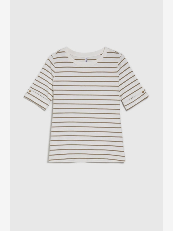 Moodo Zeleno-bijela ženska Moodo majica na pruge