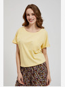 Moodo Moodo žuta majica s džepom i zavrnutim rukavima