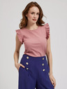 Moodo Stara Moodo roza majica s volanima na ramenima