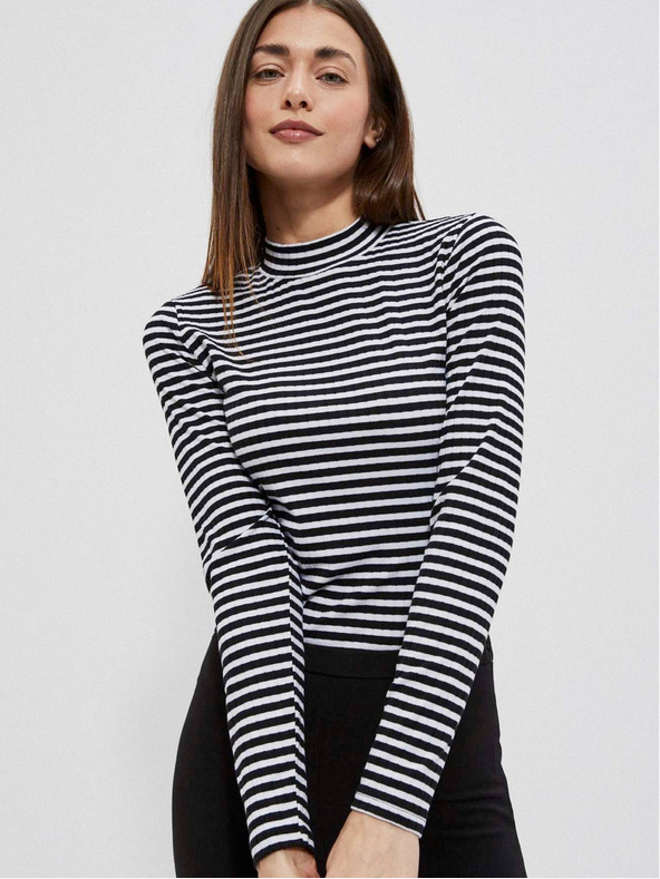 Moodo Bijelo-crna ženska Moodo majica na pruge