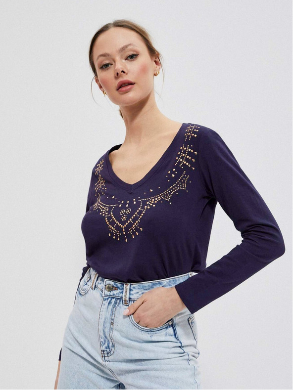 Moodo Moodo tamno plava ženska majica