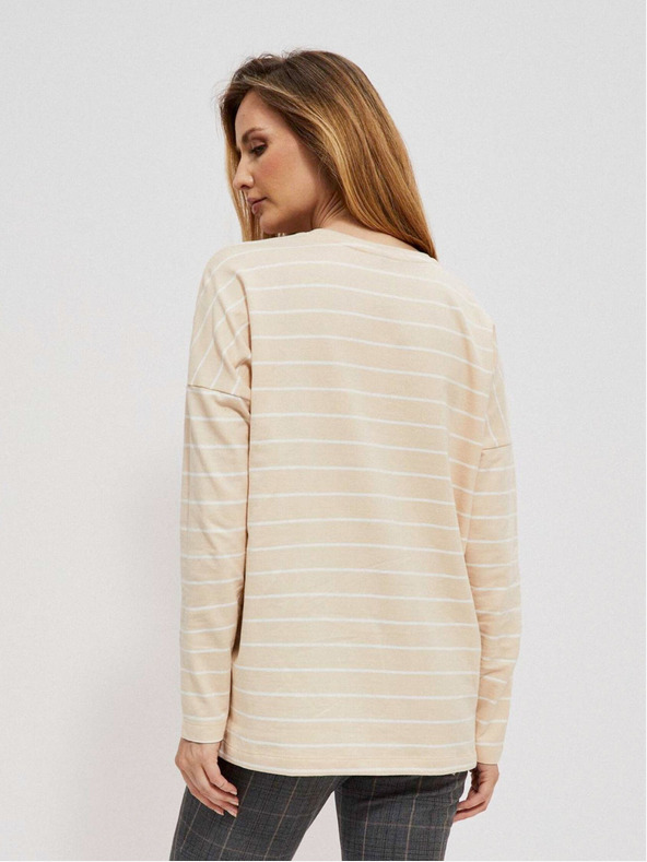 Moodo Bijelo-bež Moodo ženska majica na pruge