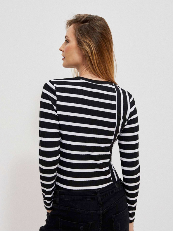 Moodo Bijelo-crna ženska Moodo majica na pruge