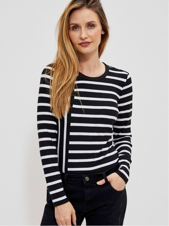 Moodo Bijelo-crna ženska Moodo majica na pruge