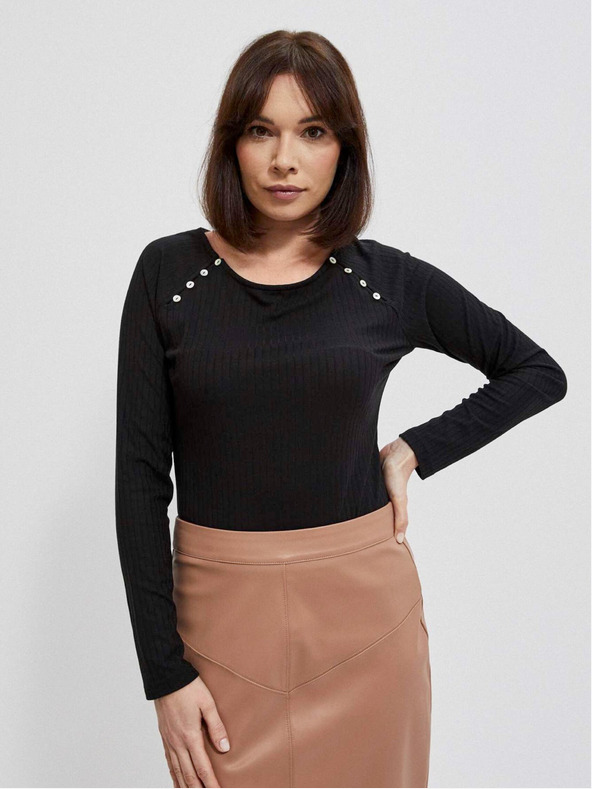 Moodo Crna ženska majica dugih rukava Moodo