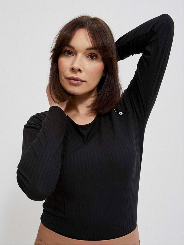 Moodo Crna ženska majica dugih rukava Moodo