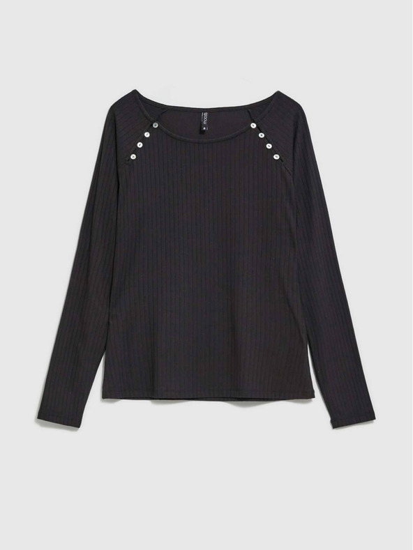 Moodo Crna ženska majica dugih rukava Moodo