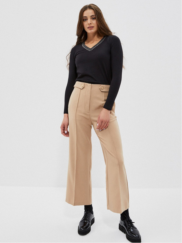 Moodo Crna ženska majica s ukrasnim Moodo izrezom