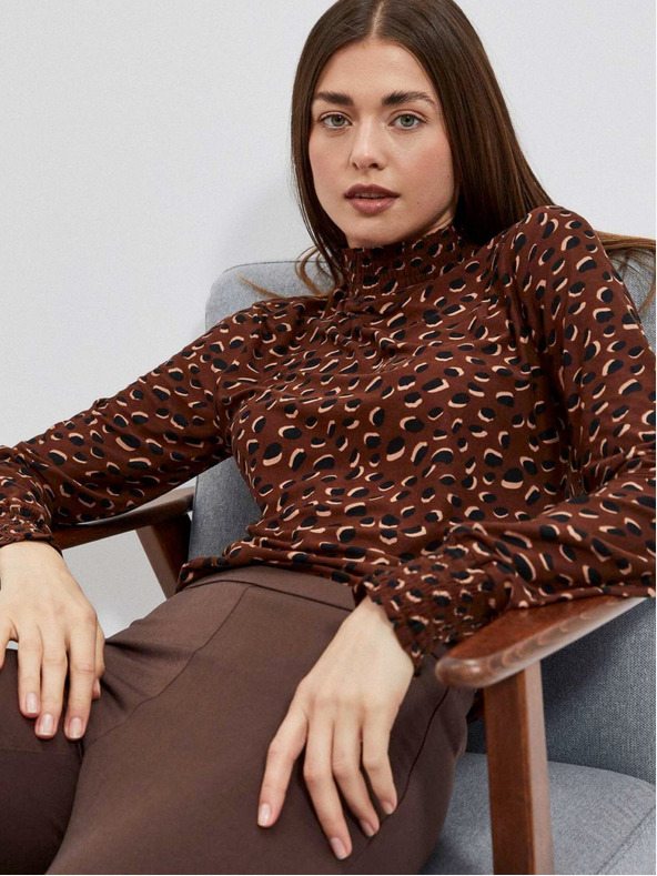 Moodo Smeđa ženska Moodo majica s uzorkom