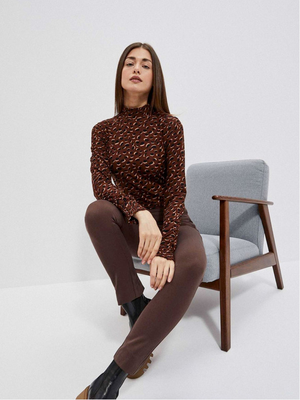 Moodo Smeđa ženska Moodo majica s uzorkom