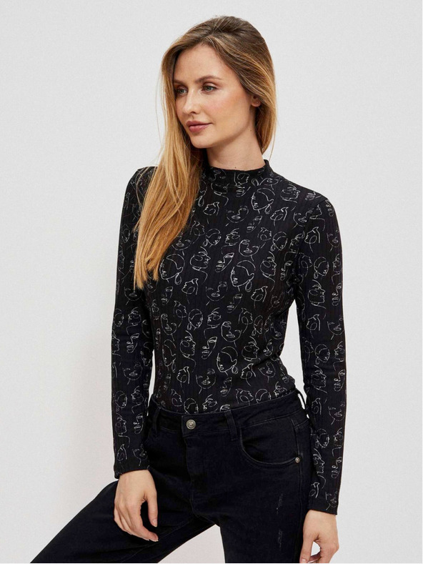 Moodo Crna ženska Moodo majica s uzorkom