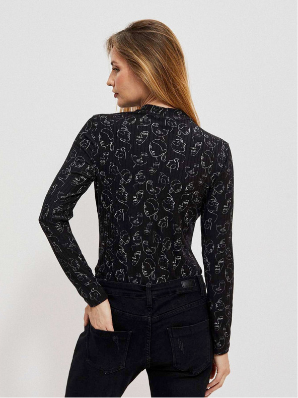 Moodo Crna ženska Moodo majica s uzorkom