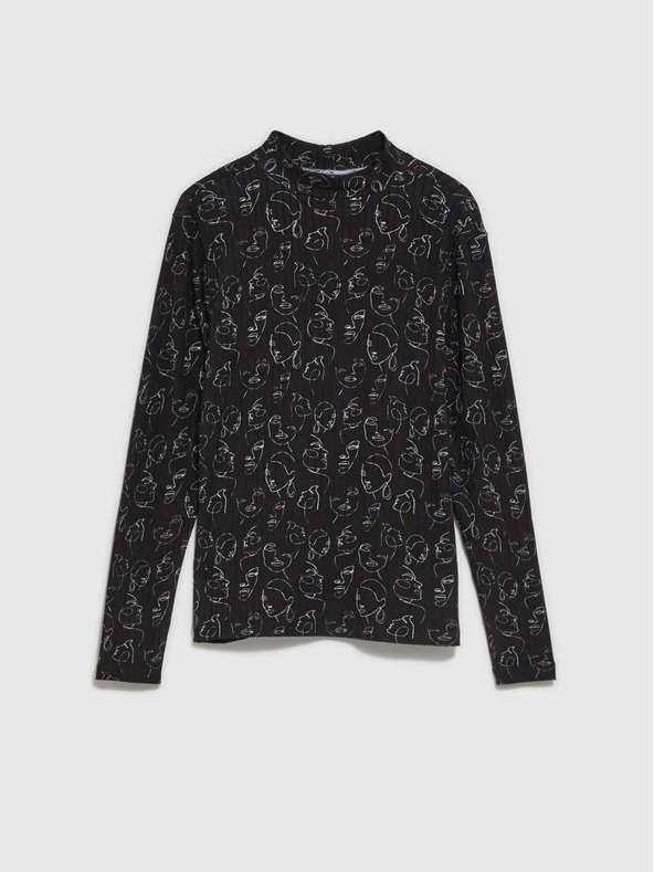 Moodo Crna ženska Moodo majica s uzorkom