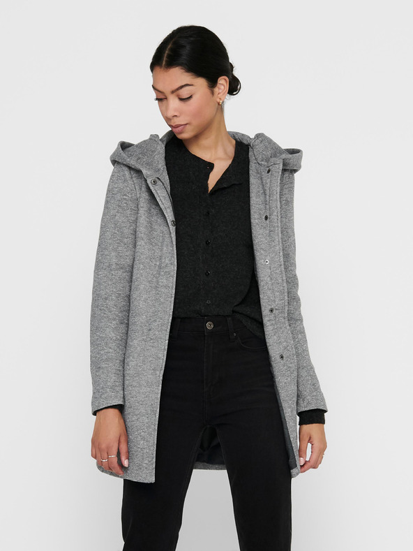 ONLY SAMO Sedona svijetlo sivi ženski tigrasti svijetli kaput s kapuljačom