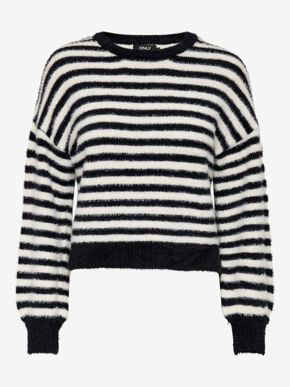 ONLY Bijelo-crni ženski prugasti pulover ONLY Piumo