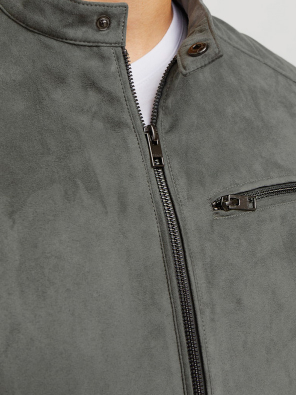 Jack & Jones Jack & Jones siva jakna od brušene kože za muškarce