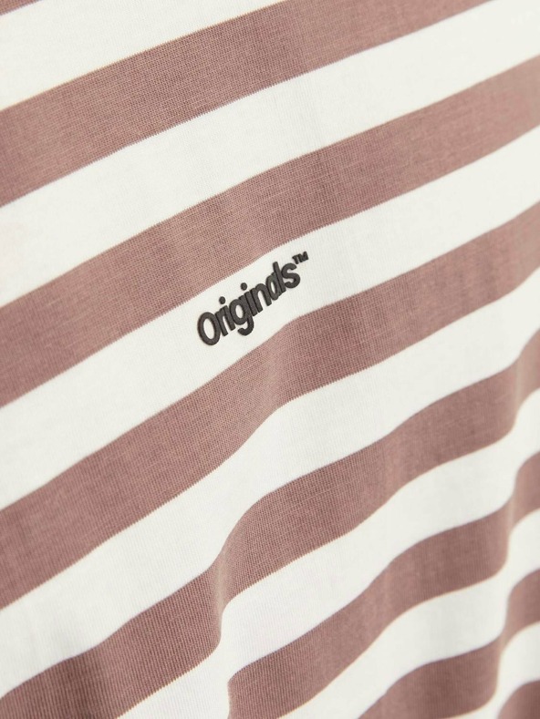 Jack & Jones Jack & Jones bijela i smeđa majica na pruge za muškarce