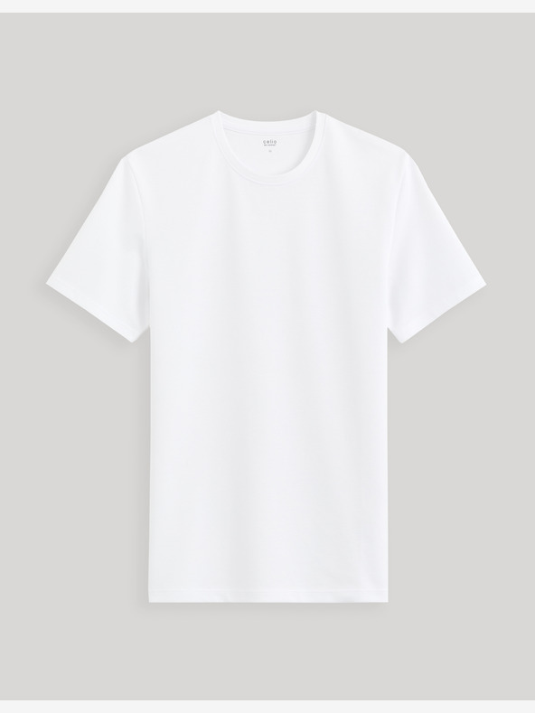 Celio Bijela muška majica kratkih rukava Celio Geteboude