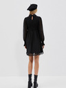 Moodo Moodo crna ženska haljina s rukavima na volane