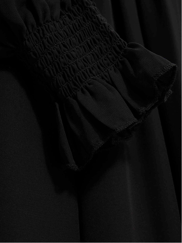 Moodo Moodo crna ženska haljina s rukavima na volane