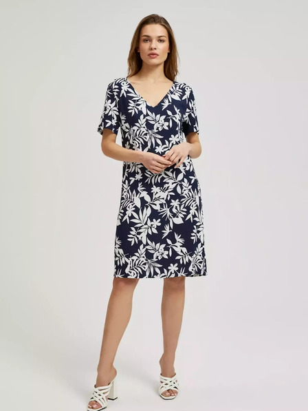 Moodo Moodo tamnoplava haljina s cvjetnim uzorkom