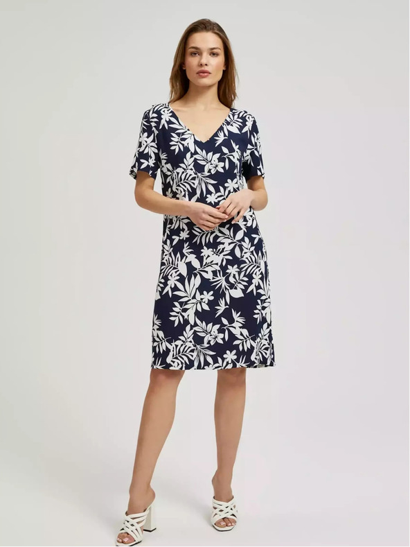 Moodo Moodo tamnoplava haljina s cvjetnim uzorkom