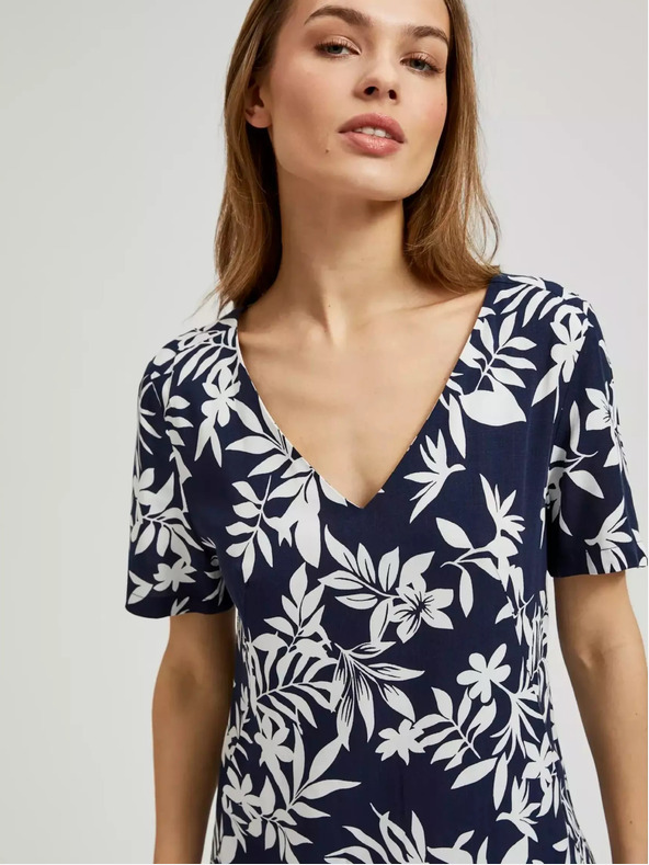 Moodo Moodo tamnoplava haljina s cvjetnim uzorkom