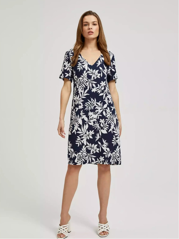 Moodo Moodo tamnoplava haljina s cvjetnim uzorkom